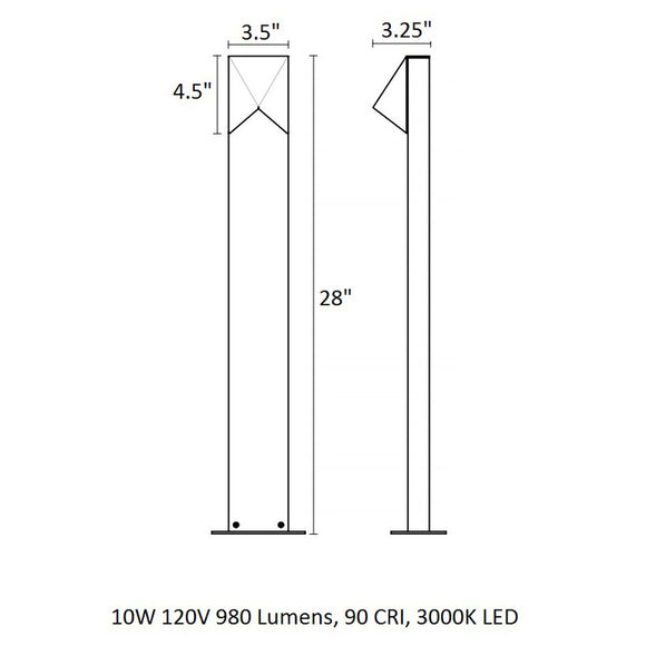 Inside-Out® Triform Compact 1-Light Outdoor LED Bollard