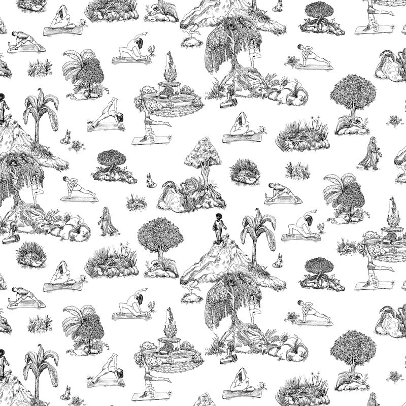 Yoga Toile Wallpaper