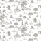 Yoga Toile Wallpaper  option Grey on White