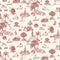 Yoga Toile Wallpaper  option Red on Cream