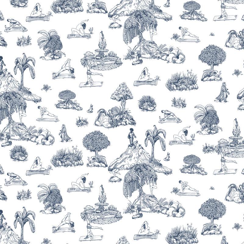Yoga Toile Wallpaper Sample Swatch