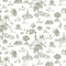 Yoga Toile Wallpaper Sample Swatch  option Green on White / Canvas Vinyl Type II