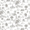 Yoga Toile Wallpaper Sample Swatch  option Grey on White / Canvas Vinyl Type II