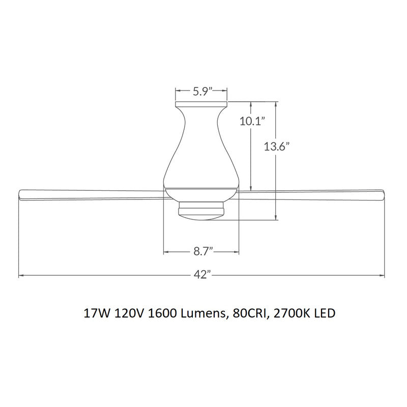 Altus 42 Inch Flush Mount LED Ceiling Fan
