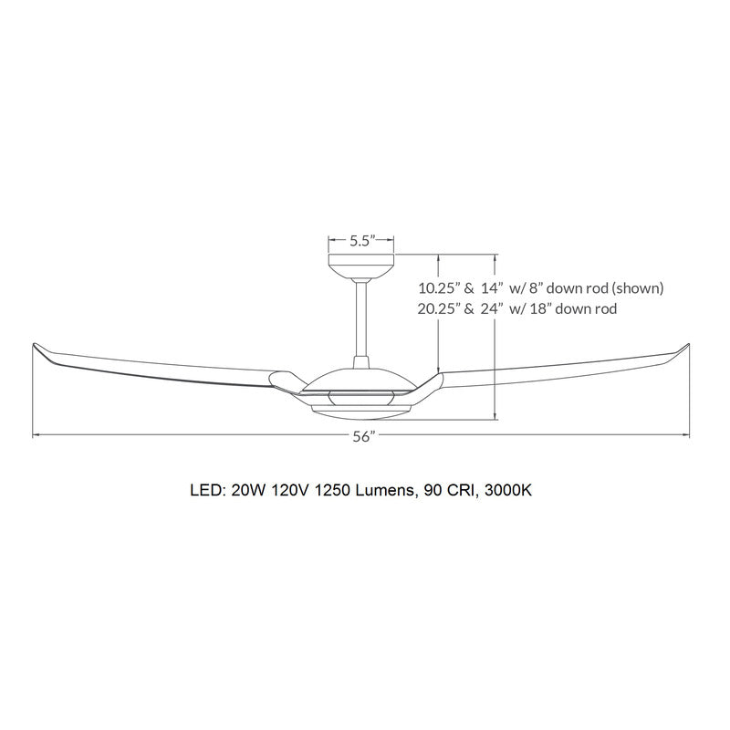 IC/Air Three Blade DC LED Ceiling Fan