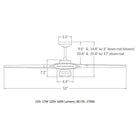 Torsion 52 Inch 17W LED Ceiling Fan