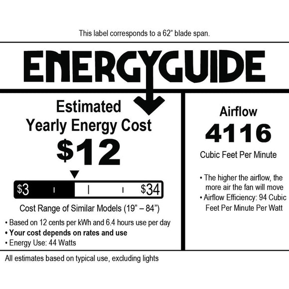 Torsion 62 Inch 17W LED Ceiling Fan