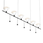 Suspenders Linear One Tier Multi Light Pendant Light with Parachutes and Suspended Cylinder Luminaires