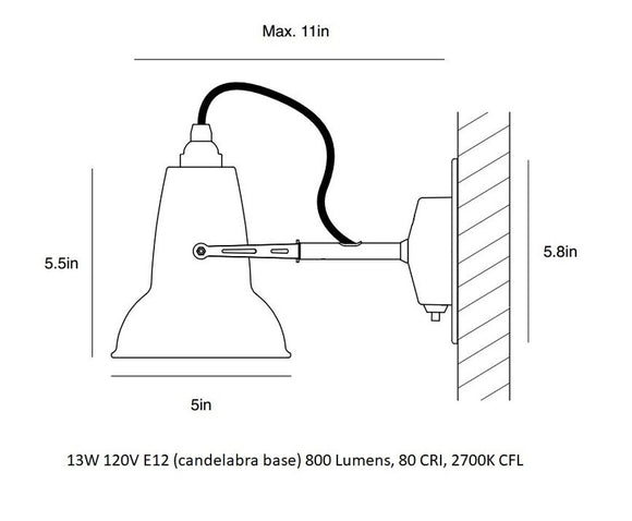 Original 1227 Mini Ceramic Wall Light