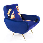 Toiletpaper Upholstered Wooden Armchair - Lipsticks