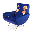 Toiletpaper Upholstered Wooden Armchair - Lipsticks