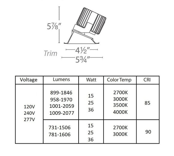 Volta 4.5IN Round Trimless Wall Wash Trim