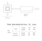 Ocularc 2IN Square 0-35 Degree Adjustable Trim and Housing