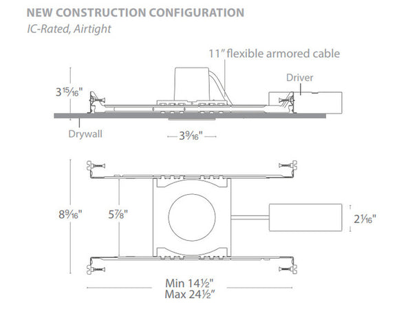 Ocularc 2IN Square 0-35 Degree Adjustable Trim and Housing