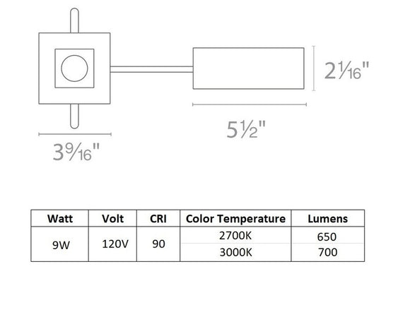 Ocularc 2IN Square Open Reflector Trim and Housing