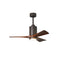 Patricia PA3 Ceiling Fan  option Textured Bronze / Walnut Tone