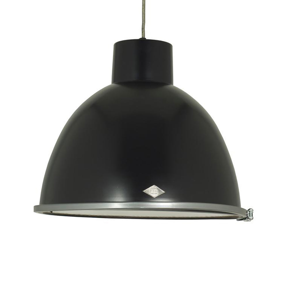 Giant Pendant Light with Wired Glass