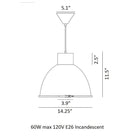 Giant Pendant Light with Wired Glass