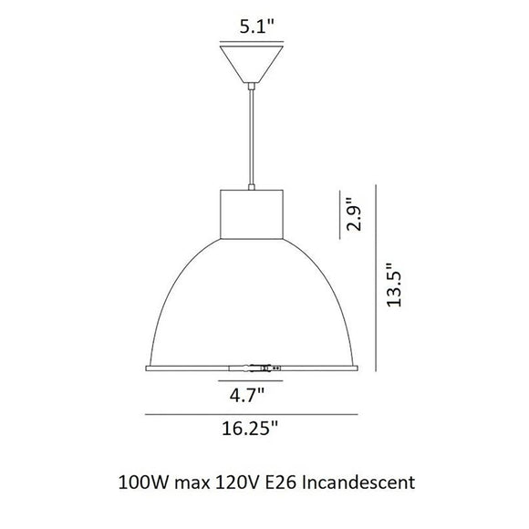 Giant Pendant Light with Wired Glass
