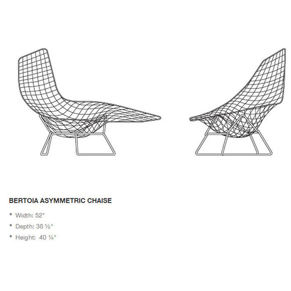 Bertoia Asymmetric Chaise With Cushion