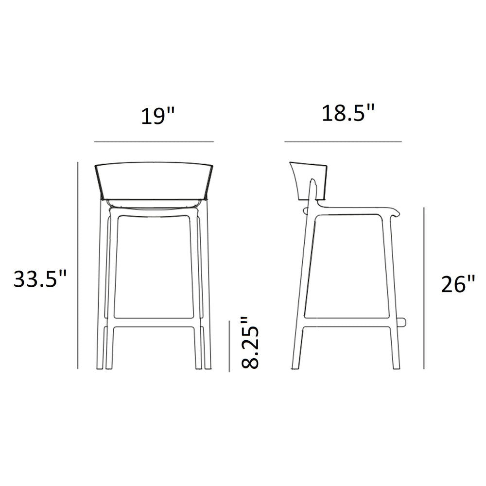 Africa Bar and Counter Outdoor Stool (Set of 4)