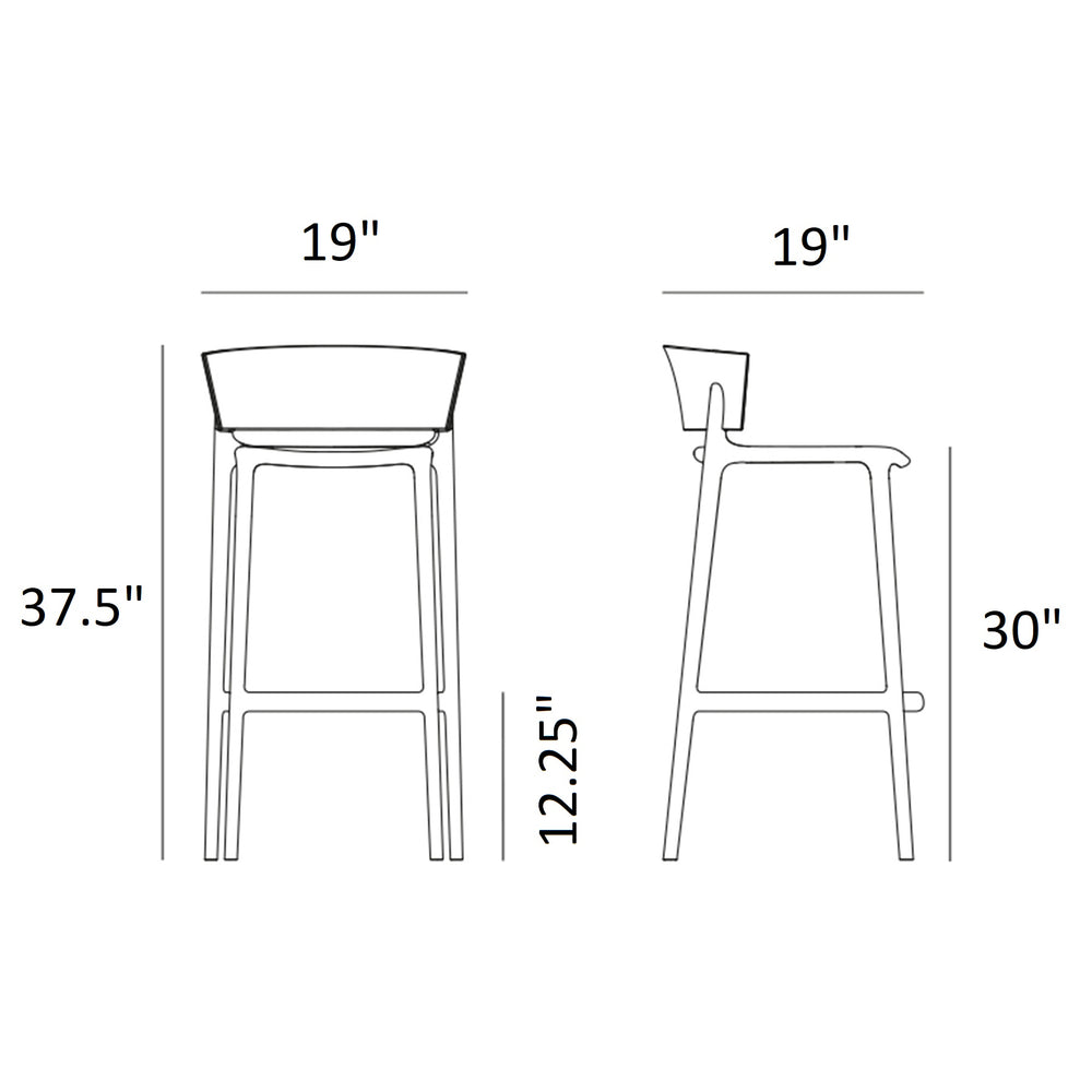 Africa Bar and Counter Outdoor Stool (Set of 4)