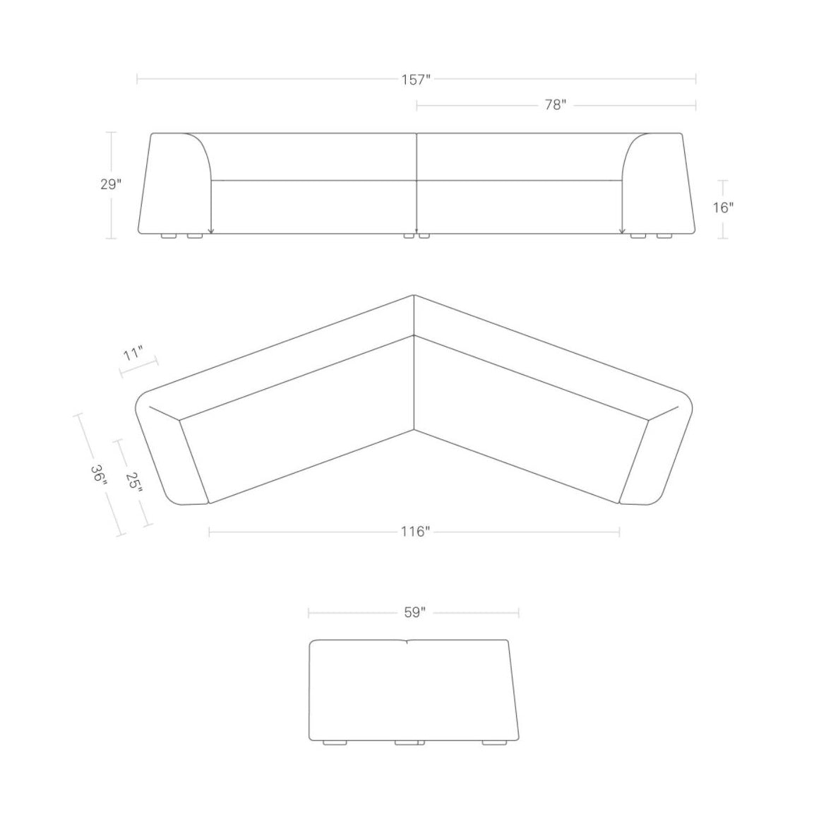 Blu Dot Thataway Angled Sectional Sofa - 2Modern
