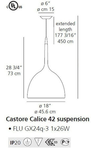 Castore Calice Suspension Lamp