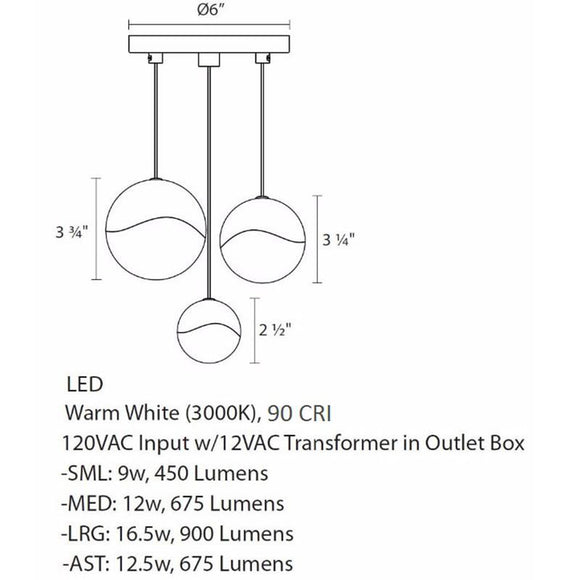 Grapes Three Light Multi Pendant Light