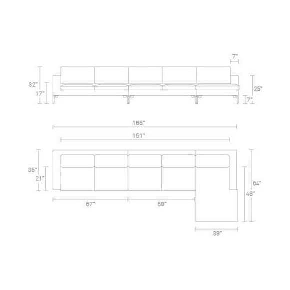 New Standard Medium Sectional Sofa