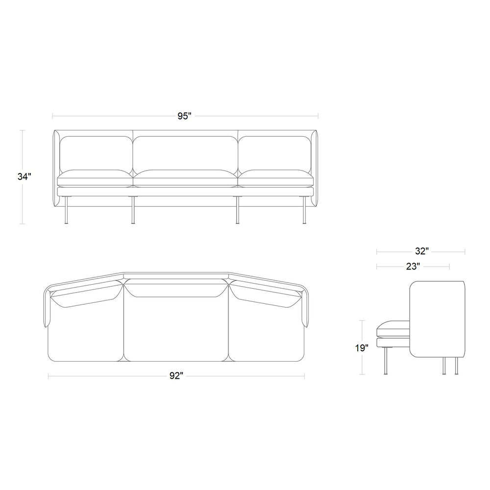 Bloke 95-Inch Sofa