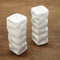 Square Ripple Salt and Pepper Shakers  option Gloss White