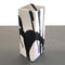 Narrow Square Vase  option Gloss Black Abstract Stripe