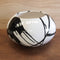 Sphere Planter  option Gloss Black Abstract Stripe