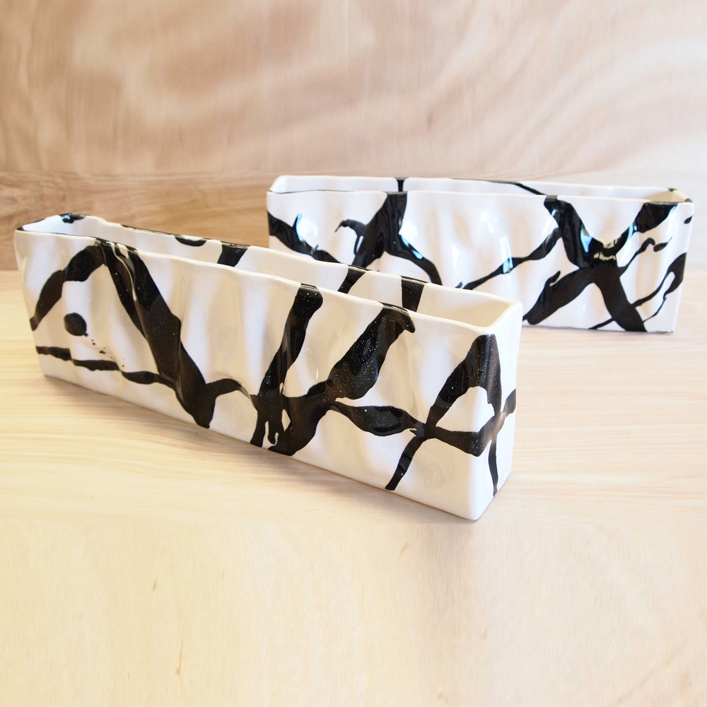 Short Rectangle Ripple Vase