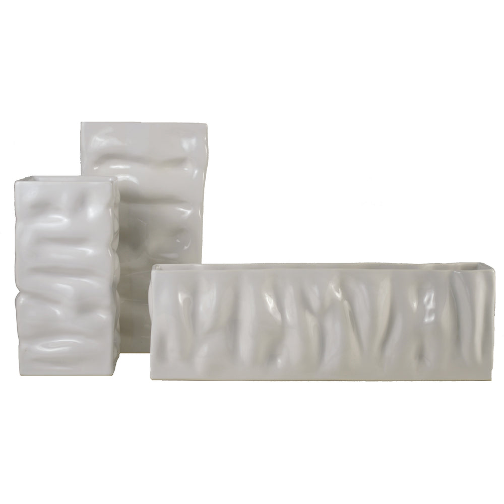 Short Rectangle Ripple Vase