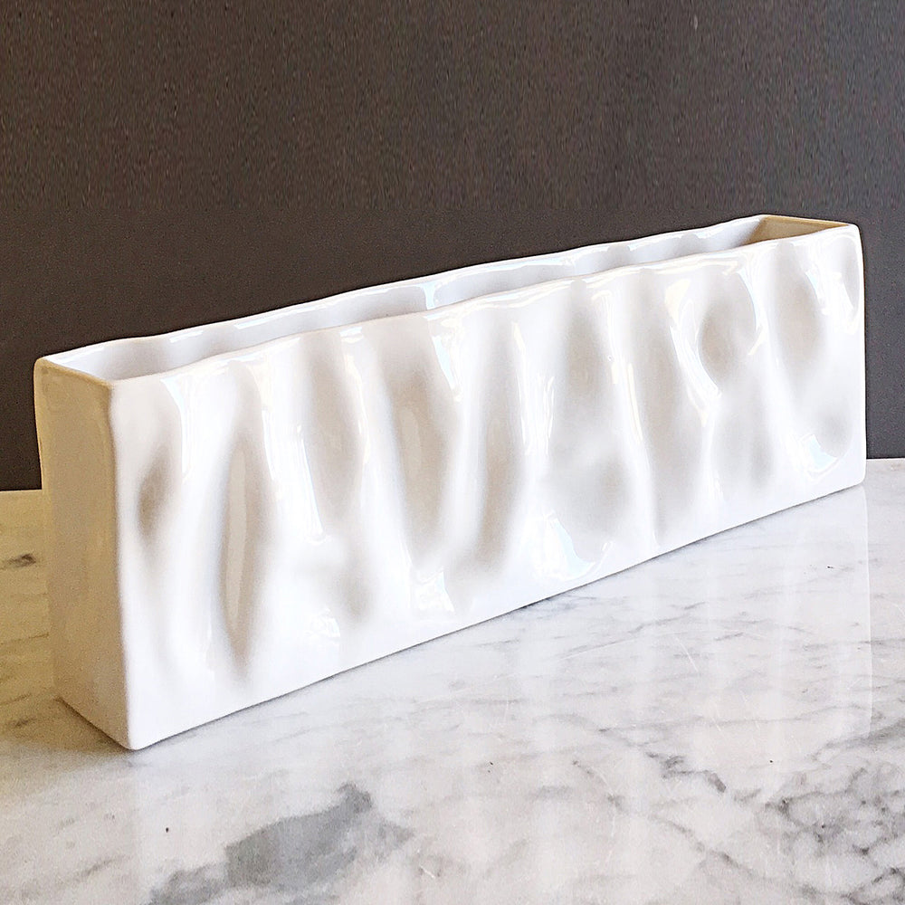 Short Rectangle Ripple Vase