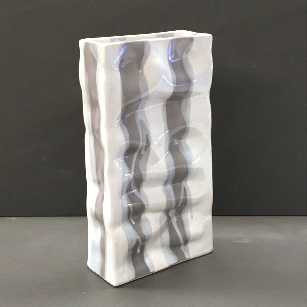 Tall Rectangle Ripple Vase