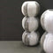 Triple Sphere Vase  option Grey and White Stripe