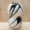 Double Sphere Vase  option Gloss Black Abstract Stripe