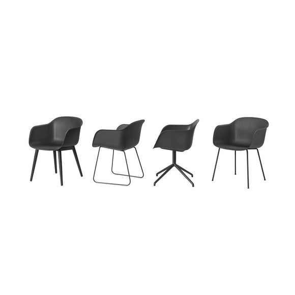 Recycled Plastic Fiber Armchair - Wood Base