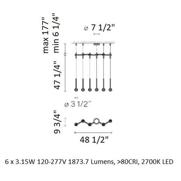 Algorithm Zig-Zag LED Pendant Light