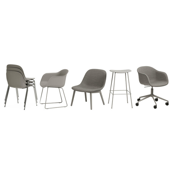 Fiber Armchair - Swivel Base with Castors and Gas Lift