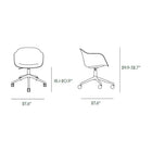 Fiber Armchair - Swivel Base with Castors and Gas Lift
