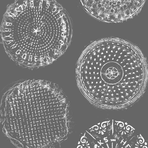 Brooklyn Manhole Wallpaper Sample Swatch