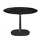 Multiplo Round Cafe Table with Square Base  option Black Stoneware Marble - Outdoor