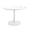 Multiplo Round Cafe Table with Square Base  option White Stoneware Marble - Outdoor