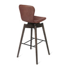 Sirka Grey/Ultra Cognac Leather Shell Bar Stool OPEN BOX