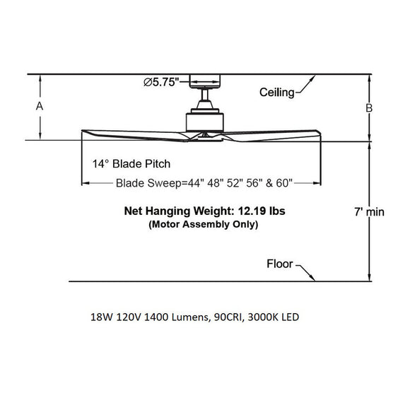 TriAire Custom 48 Inch Outdoor Ceiling Fan