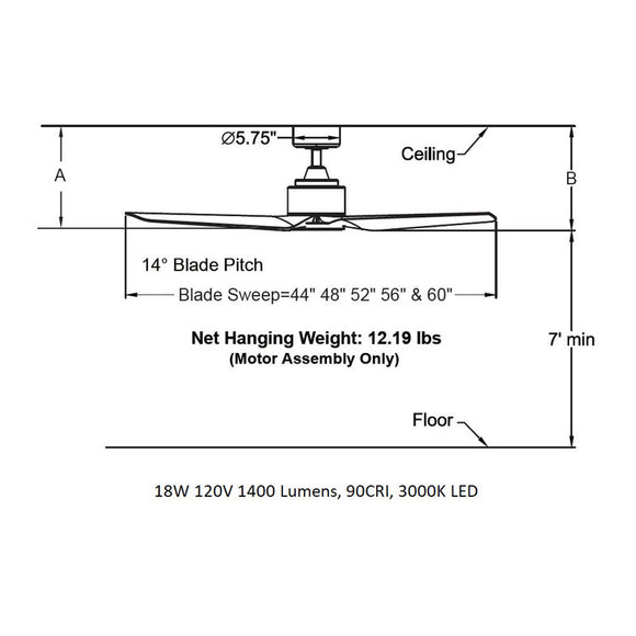 TriAire Custom 56 Inch Outdoor Ceiling Fan
